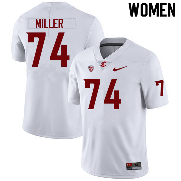 Women #74 Zack Miller Washington State Cougars College Football Jerseys Sale-White - Click Image to Close